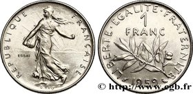 V REPUBLIC
Type : Essai de 1 franc Semeuse, nickel 
Date : 1959 
Mint name / Town : Paris 
Quantity minted : 4000 
Metal : nickel 
Diameter : 24...