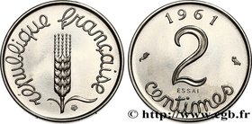 V REPUBLIC
Type : Essai de 2 centimes Épi 
Date : 1961 
Mint name / Town : Paris 
Quantity minted : 3500 
Metal : steel 
Diameter : 17 mm
Orien...