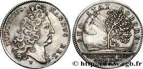 ORDINAIRE DES GUERRES (WAR ADMINISTRATION)
Type : LOUIS XIV 
Date : 1709 
Mint name / Town : s.l. 
Metal : silver 
Diameter : 28,5 mm
Orientatio...