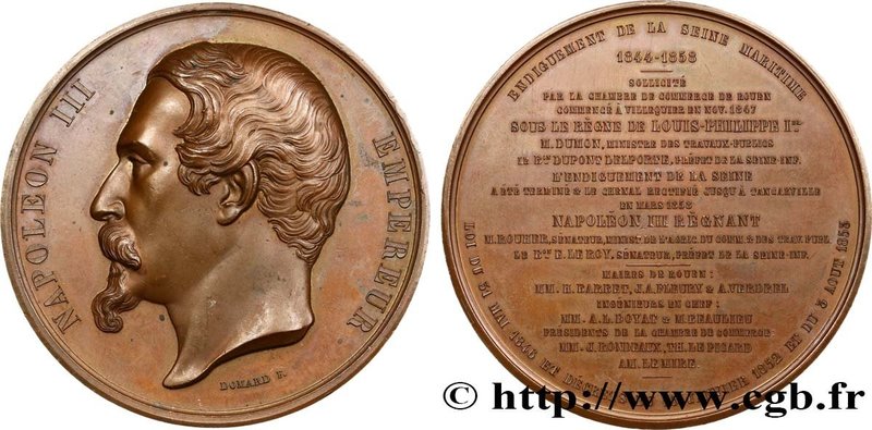 SECOND EMPIRE
Type : Médaille, endiguement de la Seine-Maritime 
Date : 1858 ...