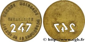 MADAGASCAR
Type : Plaque de commissionnaire uniface n°247 
Date : n.d. 
Mint name / Town : Tananarive 
Quantity minted : - 
Metal : brass 
Diame...