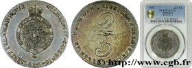 GERMANY - HANOVER
Type : 2/3 Thaler Guillaume IV 
Date : 1833 
Mint name / Town : Hanovre 
Metal : silver 
Millesimal fineness : 900 ‰
Diameter ...