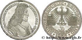 GERMANY
Type : 5 Mark Markgrafe Ludwig Wilhelm von Baden 
Date : 1955 
Quantity minted : 198000 
Metal : silver 
Millesimal fineness : 625 ‰
Dia...