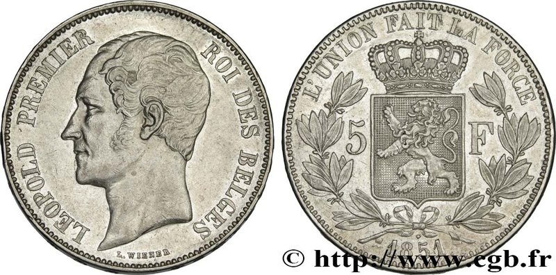 BELGIUM
Type : 5 Francs Léopold Ier tête nue 
Date : 1851 
Quantity minted : ...