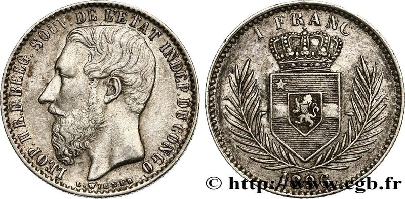 BELGIUM - CONGO FREE STATE
Type : 1 Franc Léopold II 
Date : 1896 
Quantity m...