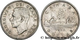 CANADA - GEORGE VI
Type : 1 Dollar Georges VI 
Date : 1948 
Quantity minted : 18780 
Metal : silver 
Millesimal fineness : 800 ‰
Diameter : 36 m...