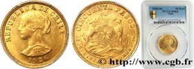 CHILE
Type : 50 Pesos or 
Date : 1926 
Mint name / Town : Santiago 
Quantity minted : 126000 
Metal : gold 
Millesimal fineness : 900 ‰
Diamete...