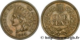 UNITED STATES OF AMERICA
Type : 1 Cent tête d’indien, 2e type 
Date : 1864 
Quantity minted : - 
Metal : copper 
Diameter : 19 mm
Orientation di...