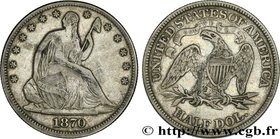 UNITED STATES OF AMERICA
Type : 1/2 Dollar “Seated Liberty” 
Date : 1870 
Mint name / Town : Philadelphie 
Quantity minted : 633900 
Metal : silv...