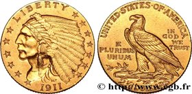 UNITED STATES OF AMERICA
Type : 2 1/2 Dollars "Indian Head" 
Date : 1911 
Mint name / Town : Philadelphie 
Quantity minted : 704000 
Metal : gold...