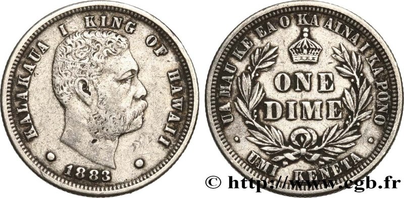 HAWAII
Type : One Dime (10 Cents) roi Kalakaua Ier 
Date : 1883 
Mint name / ...