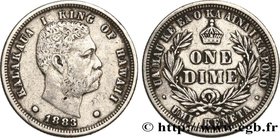 HAWAII
Type : One Dime (10 Cents) roi Kalakaua Ier 
Date : 1883 
Mint name / Town : San Francisco 
Quantity minted : 249974 
Metal : silver 
Mil...