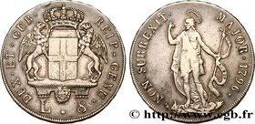 ITALY - LIGURIA
Type : 8 Lire St Jean-Baptiste 
Date : An II 
Mint name / Town : Gênes 
Quantity minted : - 
Metal : silver 
Millesimal fineness...