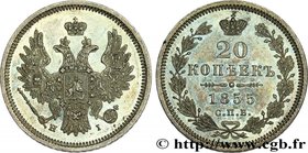 RUSSIA
Type : 20 Kopecks 
Date : 1855 
Mint name / Town : Saint-Petersbourg 
Quantity minted : 3090000 
Metal : silver 
Millesimal fineness : 86...