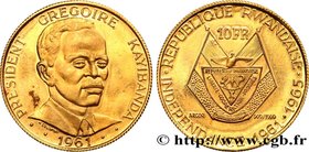 RWANDA
Type : 10 Francs Proof Grégoire Kayibanda 
Date : 1965 
Quantity minted : - 
Metal : gold 
Millesimal fineness : 900 ‰
Diameter : 19 mm
...
