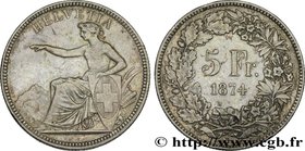SWITZERLAND
Type : 5 Francs Helvetia assise 
Date : 1874 
Mint name / Town : Bruxelles 
Quantity minted : 1400000 
Metal : silver 
Diameter : 37...
