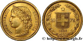 SWITZERLAND
Type : 20 Francs Helvetia 
Date : 1886 
Mint name / Town : Berne 
Quantity minted : 250000 
Metal : gold 
Millesimal fineness : 900 ...