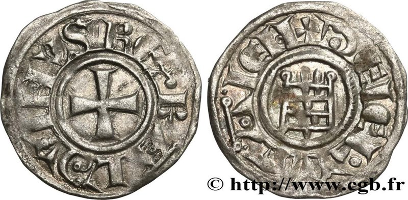 HOLY GROUND - KINGDOM OF JERUSALEM - BALDWIN III
Type : Denier 
Date : c. 1150...