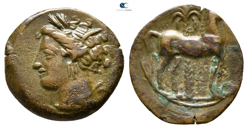 Zeugitania. Carthage 400-350 BC. 
Bronze Æ

16 mm., 1,86 g.



very fine