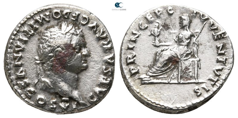 Domitian as Caesar AD 69-81. Rome
Denarius AR

18 mm., 3,57 g.



very fi...