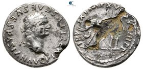 Titus, as Caesar AD 76-78. Rome. Fourreé Denarius