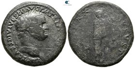 Titus AD 79-81. Uncertain Thracian mint. Sestertius Æ