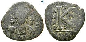 Justinian I AD 527-565. Carthago. Half follis Æ