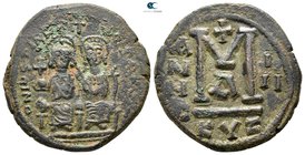 Justin II and Sophia AD 565-578. Cyzicus. Follis Æ