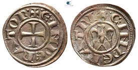 Henry VI and Constance AD 1194-1197. Sicily. Messina. Denaro AR