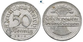Germany. Weimarer Republic.  AD 1920. 50 Pfennig