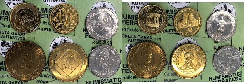 Albania - Lotto di 6 Pezzi; Monete Commemorative 50 Leke 2002 - 2003 - 2004 - 20...