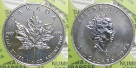 Canada - Elisabetta II - 5 dollari 1996 - "Maple Leaf" - Ag