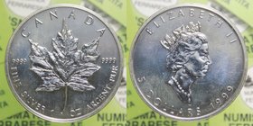 Canada - Elisabetta II - 5 dollari 1999 - "Maple Leaf" - Ag