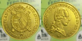 Milano - Impero Austriaco - Francesco II (1792-1800) 1 Sovrano 1800 - RARA - Montenegro 158 - Au - Lustro Rosso - Coniata nella Restaurazione 11,12
