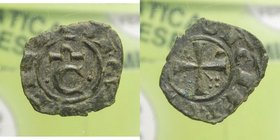 Regno di Sicilia - Brindisi - Corrado II (1254-1258) Denaro con . C . e Omega - CNI 218.23 - R3