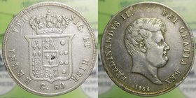 Regno due Sicilie - Ferdinando II (1830-1859) Piastra 60 Grana 1856 - Ag