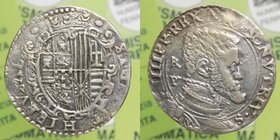 Regno di Napoli - Filippo II (1554-1598) Mezzo Ducato o Cianfrone - Ag
