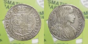 Regno di Napoli - Carlo II (1674-1700) Tarì 1689 - Busto e Stemma - Ag