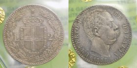 Umberto I - Umberto I (1878-1900) 2 Lire 1887 II°Tipo - Ag - Periziato qFDC con Patina intensa