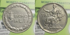 Vittorio Emanuele III - Vittorio Emanuele III (1900-1943) Buono da 1 Lira "Italia Seduta" 1922 - Montenegro 204