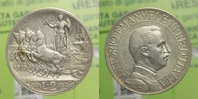 Vittorio Emanuele III - Vittorio Emanuele III (1900-1943) 2 Lire 1910 "Quadriga Veloce" - Ag - RARA
BB++