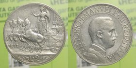 Vittorio Emanuele III - Vittorio Emanuele III (1900-1943) 2 Lire 1912 "Quadriga Veloce" - Ag
BB/SPL
