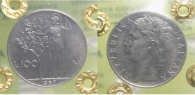100 lire "Minerva" 1957 - Periziata SPL/FDC