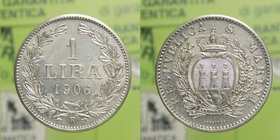 San Marino - 1 Lira 1906 - RARA - Ag
SPL/FDC