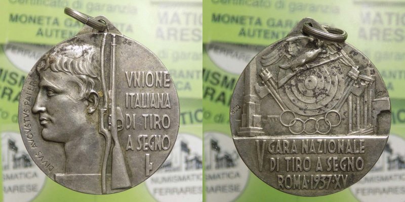 Medaglia Epoca Fascista - Unione Italiana di Tiro a Segno - V°Gara Nazionale di ...