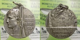 Medaglia Epoca Fascista - Unione Italiana di Tiro a Segno - V°Gara Nazionale di tiro a segno - Roma 1937 XV - Ag 16,46 Ø 32