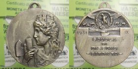 Medaglia Epoca Fascista - Scuola di disegno Bitonto - 1931 IX - Mb 21,96 Ø 38
