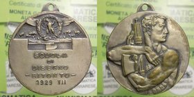 Medaglia Epoca Fascista - Scuola di disegno Bitonto - 1929 VII - Mb 22,1 Ø 38