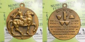 Medaglia Epoca Fascista - A.N.C. "Adunata Nazionale Combattenti" Inaugurazione Monumento A.Diaz - 1936 - Napoli - Ae 16,14 Ø 32