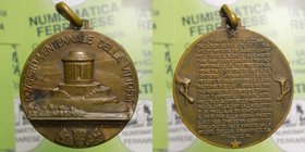 Medaglia Epoca Fascista - Ventennale della Vittoria - Rovereto - Ai 10000 Caduti di Castel Dante - Ae 17,27 Ø 33